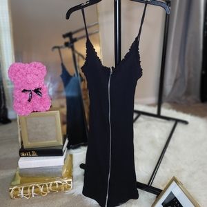 LOVE TREE Juniors Ribbed Zip Bodycon Dress Sz Large